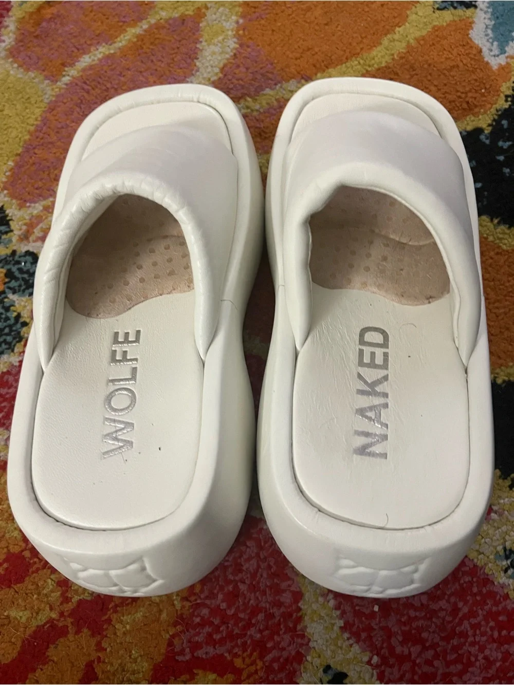 NAKED WOLFE Destiny Platform Sandal Women’s 7 White